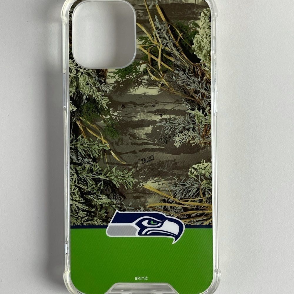 IPhone 10 Camo and Seahawks Phone Case